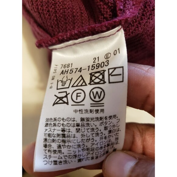 Esche purple, short sleeve,  ribbed, peplum hem, cropped sweater, size 42 / L - Picture 7 of 7